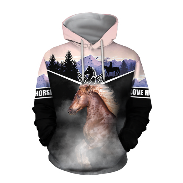 Love Horse 3D All over print for Men and Women shirt Pi030103-Apparel-NNK-Hoodie-S-Vibe Cosy™