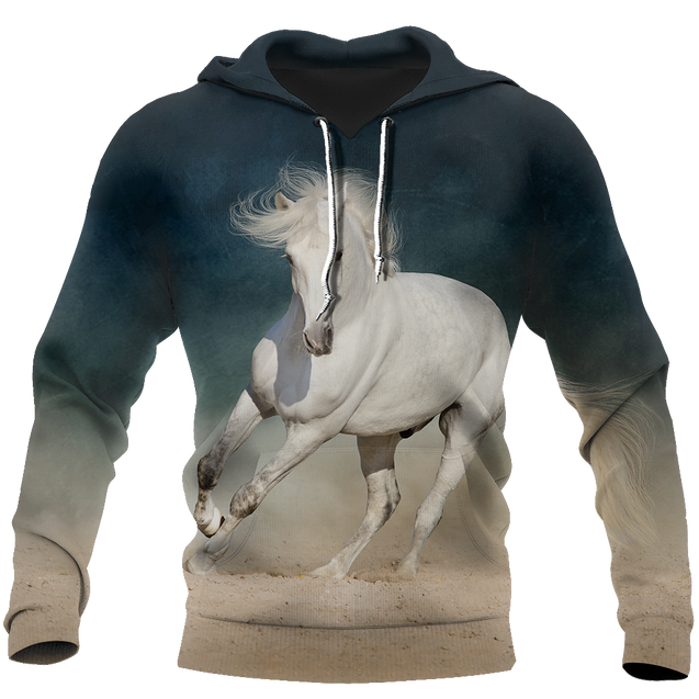 3D Beautiful White Horse Shirt - Winter Set for Men and Women JJ051206-Apparel-NNK-Hoodie-S-Vibe Cosy™