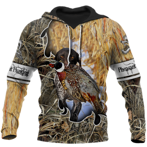 Pheasant Hunting German Shorthaired Pointer 3D All Over Printed Shirts For Men And Women JJ190201-Apparel-MP-Hoodie-S-Vibe Cosy™