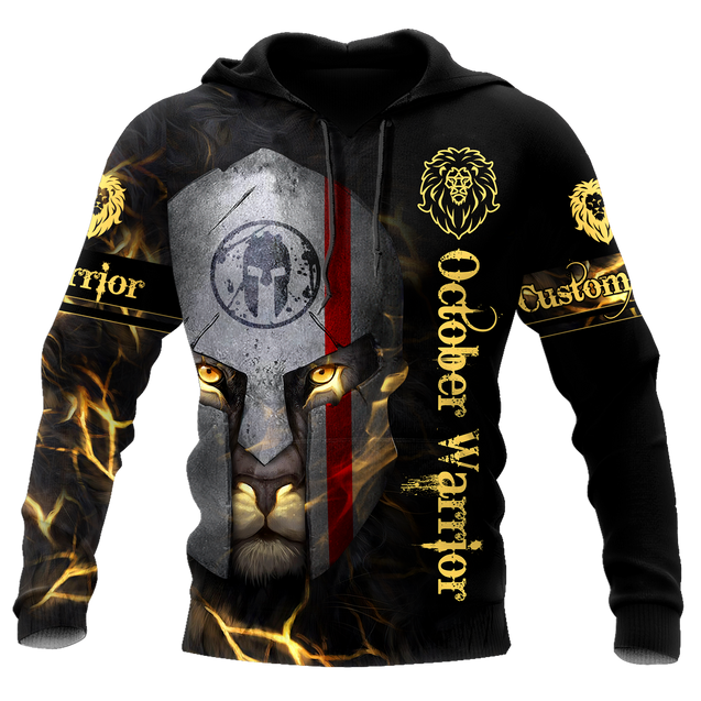 October Spartan Lion Warrior 3D All Over Printed Unisex Shirts