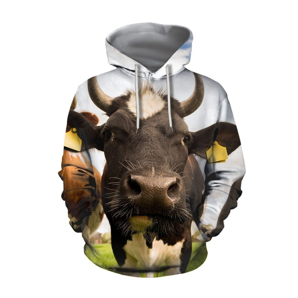 3D All Over Printed Cow And Flower Hoodie-Apparel-HD09-Hoodie-S-Vibe Cosy™