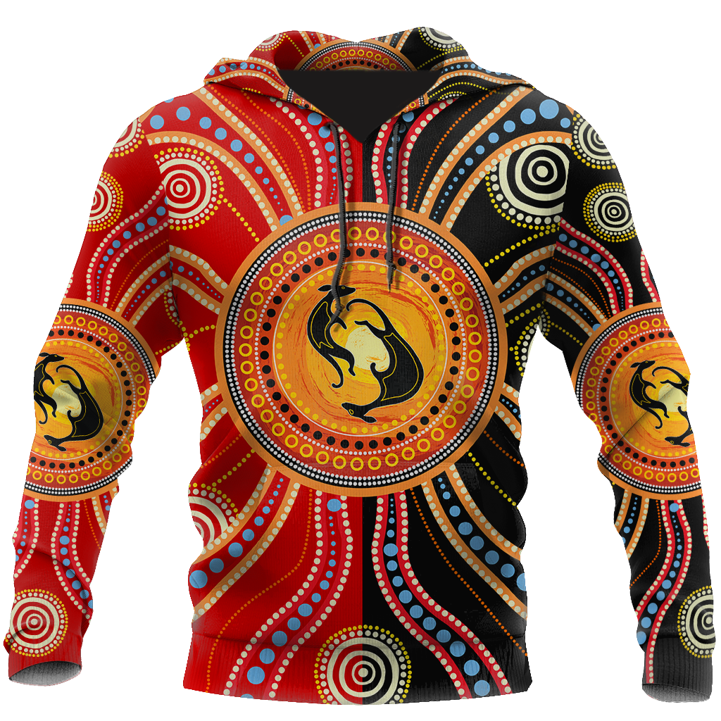 Aboriginal Kangaroo Australia Indigenous Painting Art shirts for men and women-Apparel-Huyencass-Hoodie-S-Vibe Cosy™