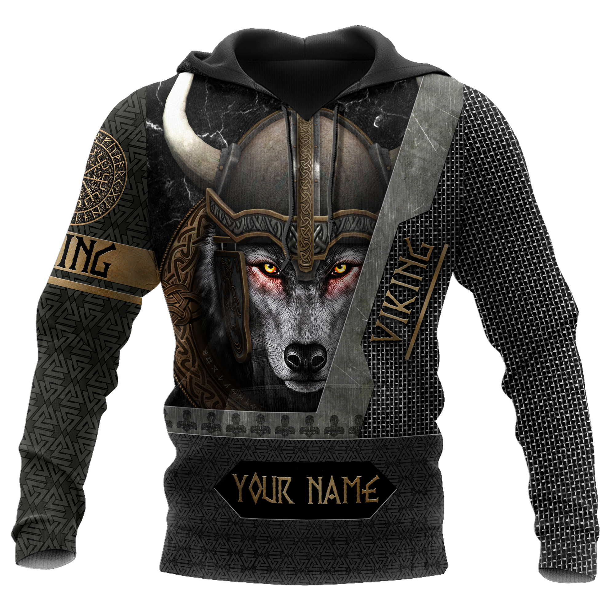 Customize Name Viking Wolf 3D All Over Printed Unisex Shirt