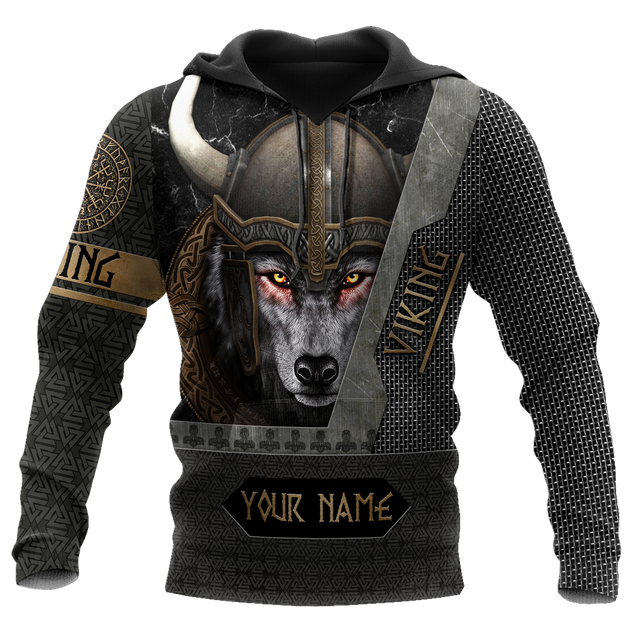 Customize Name Viking Wolf 3D All Over Printed Unisex Shirt