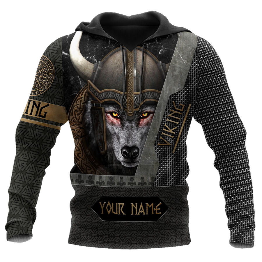 Customize Name Viking Wolf 3D All Over Printed Unisex Shirt