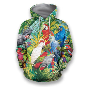 All Over Printed Parrots Shirts H214B-Apparel-HbArts-Hoodies-S-Vibe Cosy™