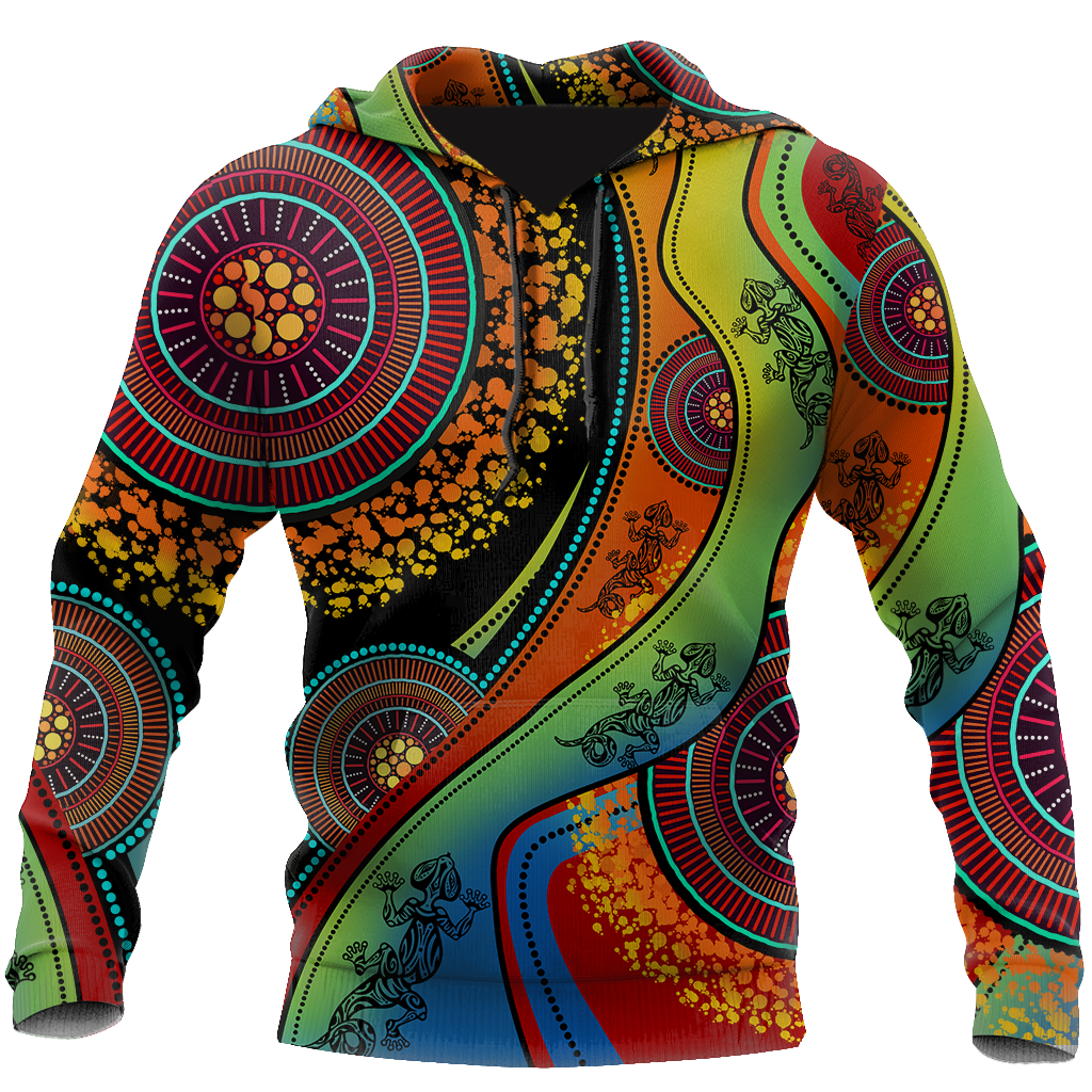 Aboriginal Australia Indigenous Lizard Painting Art shirts for men and women TR2606203S-Apparel-Huyencass-Hoodie-S-Vibe Cosy™