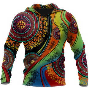 Aboriginal Australia Indigenous Lizard Painting Art shirts for men and women TR2606203S-Apparel-Huyencass-Hoodie-S-Vibe Cosy™