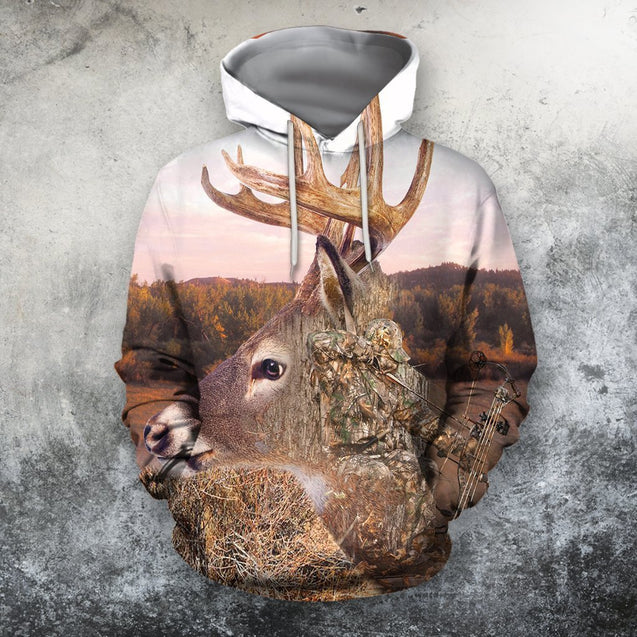 3D All Over Print Camo Deer Hunter Hoodie-Apparel-Phaethon-Hoodie-S-Vibe Cosy™