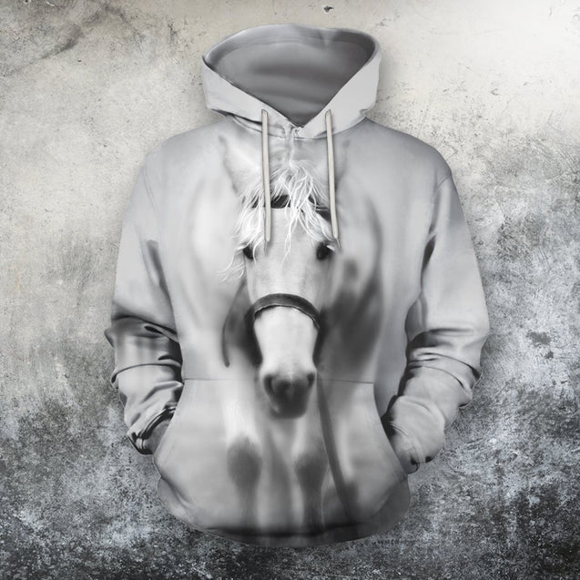 All Over Print White Horse-Apparel-Phaethon-Hoodie-S-Vibe Cosy™