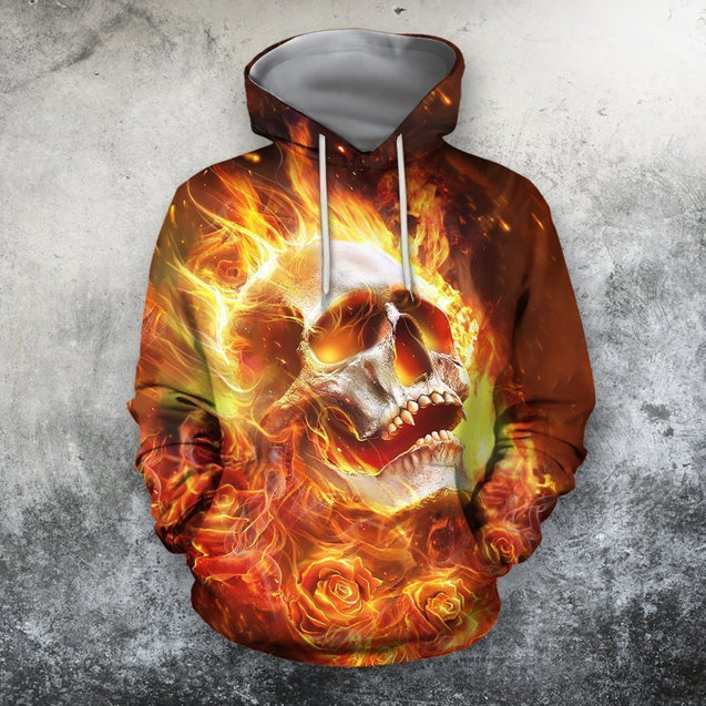 3D All Over Printing Skull Fire Hoodie-Apparel-Phaethon-Hoodie-S-Vibe Cosy™