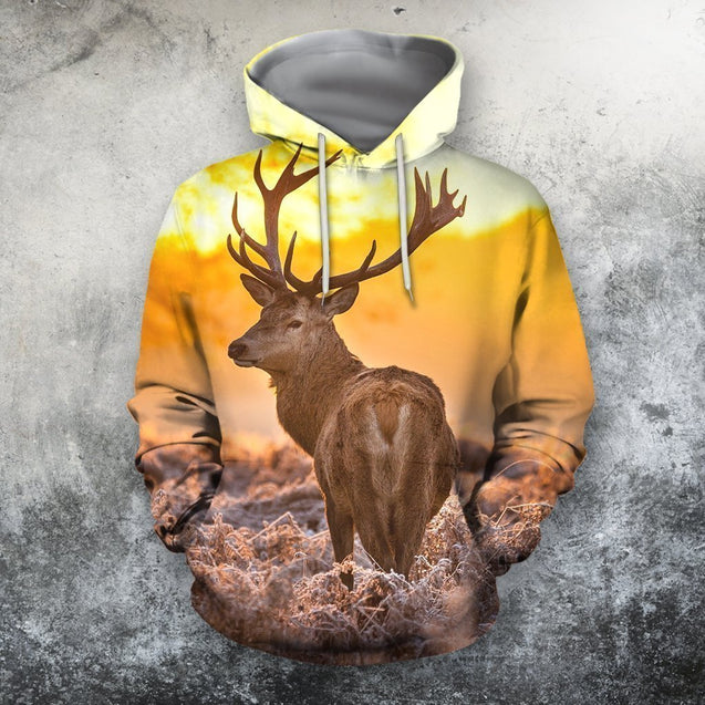 3D All Over Print Twilight And Deer Hoodie-Apparel-Phaethon-Hoodie-S-Vibe Cosy™