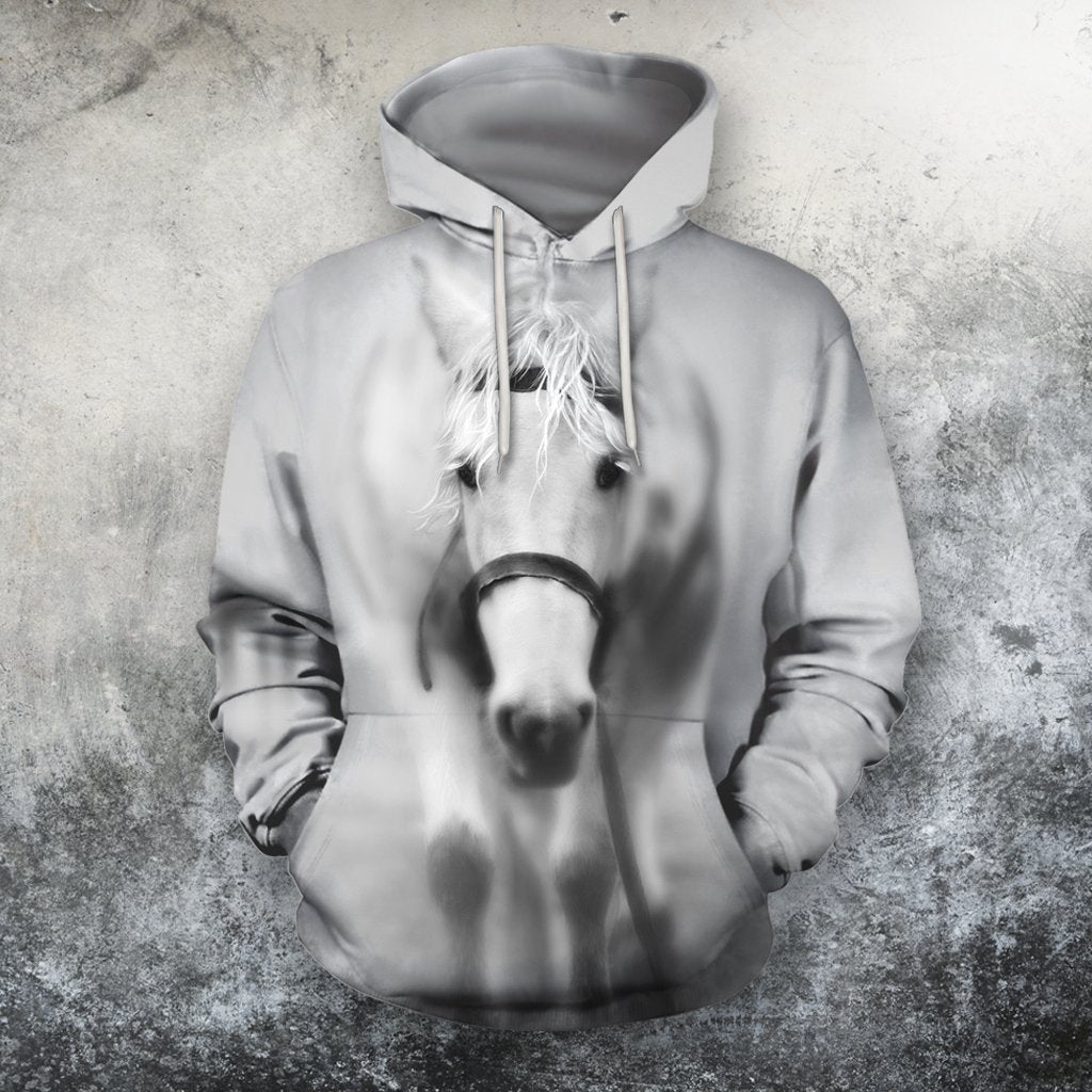 3D All Over Print White Horse Shirts-Apparel-Phaethon-Hoodie-S-Vibe Cosy™