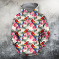 3D All Over Printing Scarlet Macaw And Flower Shirt-Apparel-Phaethon-Hoodie-S-Vibe Cosy™