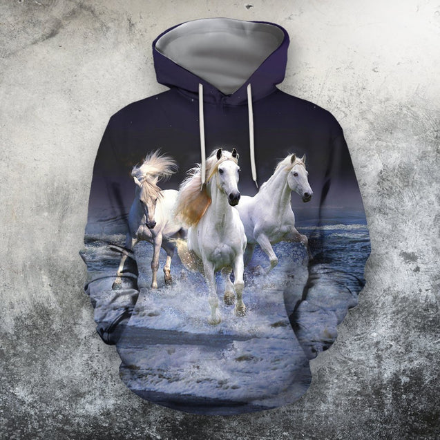 3D All Over Printing White Horse Shirt-Apparel-Phaethon-Hoodie-S-Vibe Cosy™