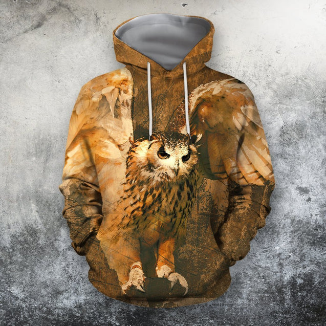 All Over Print Owl Flying-Apparel-Phaethon-Hoodie-S-Vibe Cosy™