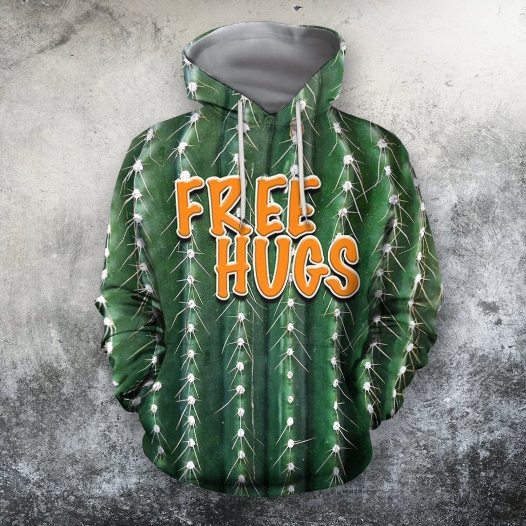 3D All Over Printed Hugs Cactus Shirts-Apparel-NTH-Hoodie-S-Vibe Cosy™