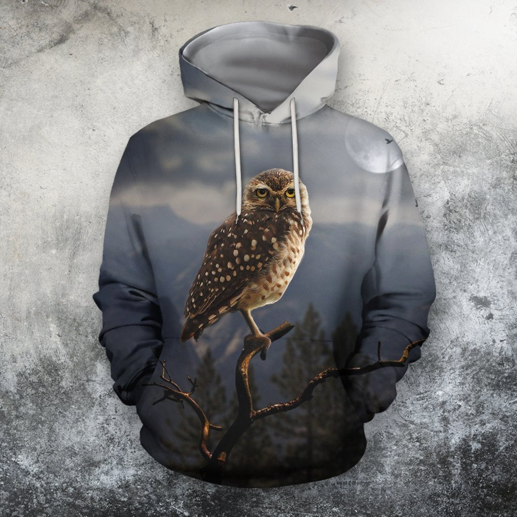 3D All Over Print Owl Drinking Coffee Shirts-Apparel-Phaethon-Hoodie-S-Vibe Cosy™