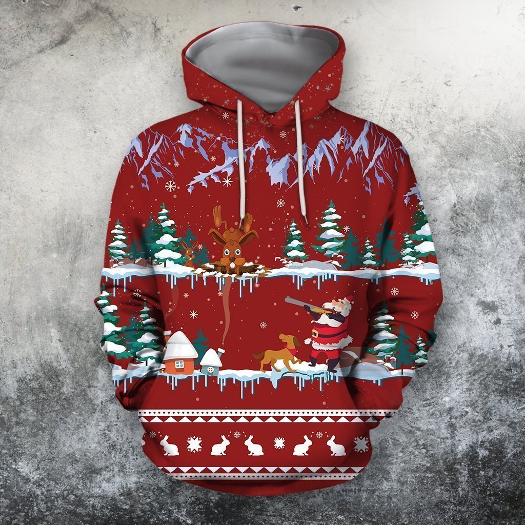 3D All Over Print Red Rabbit Hunting Hoodie-Apparel-Phaethon-Hoodie-S-Vibe Cosy™