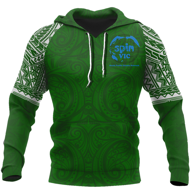 Special Green All Over Hoodie White K4-Apparel-Khanh Arts-Hoodie-S-Vibe Cosy™