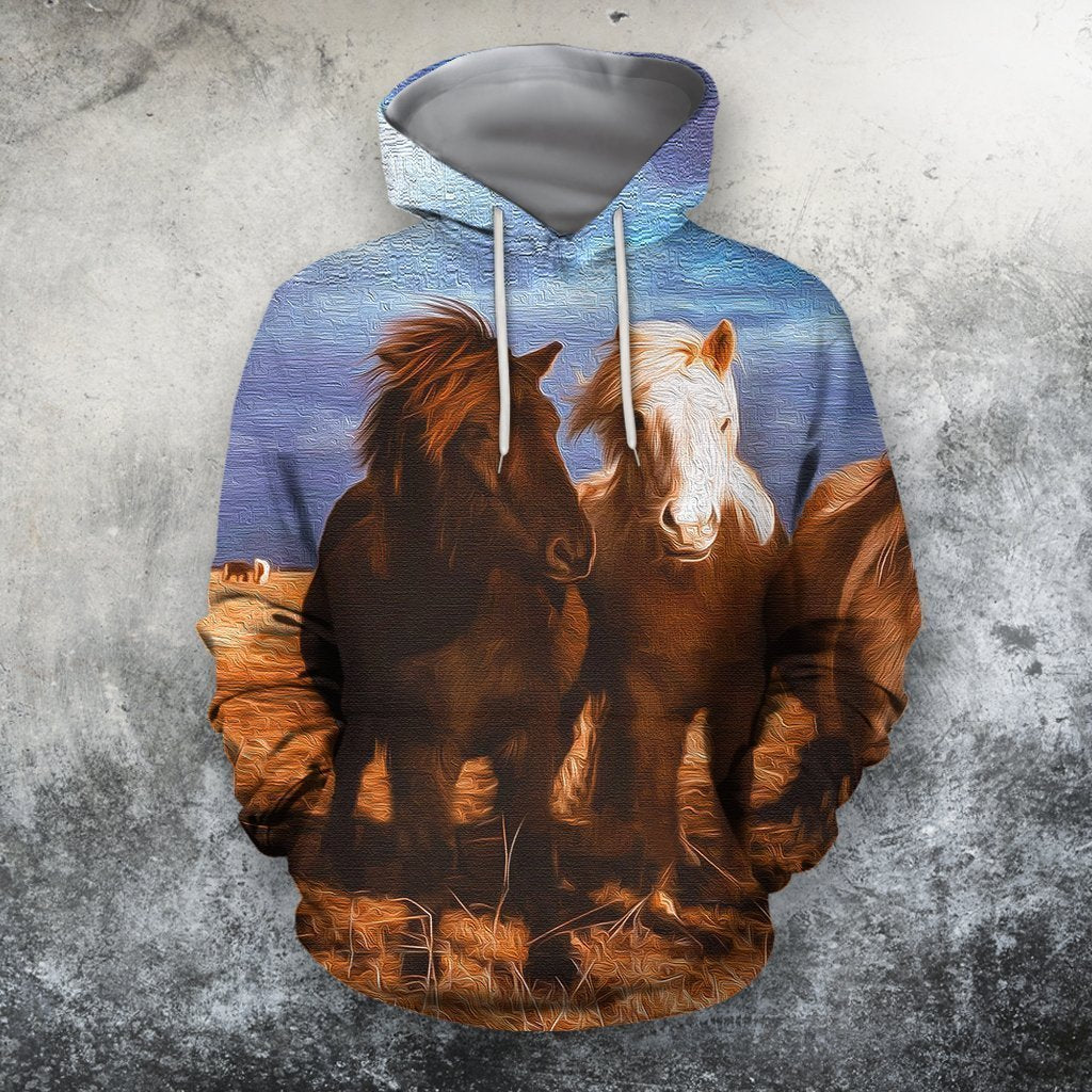 3D All Over Print Animals Horse Hoodie-Apparel-Phaethon-Hoodie-S-Vibe Cosy™