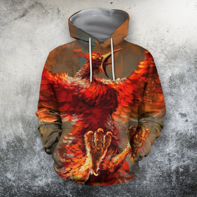 Monsters of fire Phoenix 3D All Over Printing Shirts-Apparel-Phaethon-Hoodie-S-Vibe Cosy™