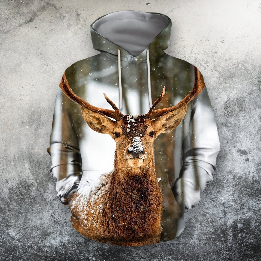 3D All Over Print Deer Winter Shirts-Apparel-Phaethon-Hoodie-S-Vibe Cosy™