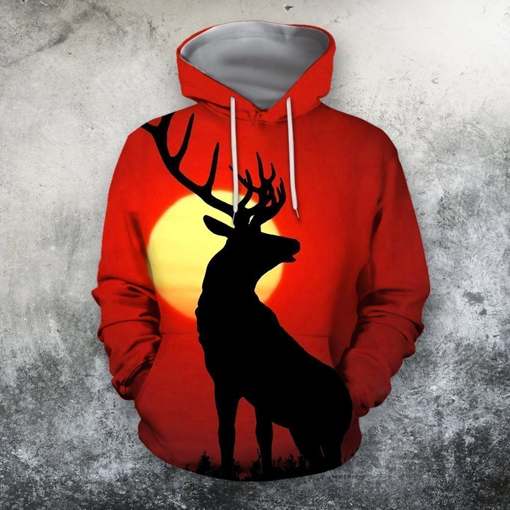 3D All Over Print Deer Sunset Shirts-Apparel-Phaethon-Hoodie-S-Vibe Cosy™