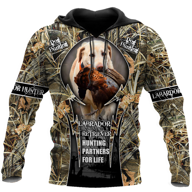 Hunting Labrador 3D Over Printed Unisex Deluxe Hoodie ML