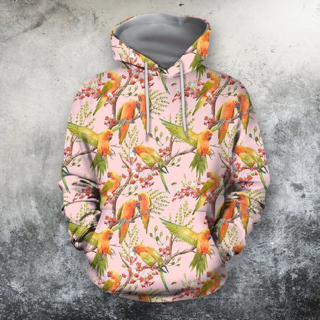 3D All Over Printing Sun Conure Parrot Shirt-Apparel-Phaethon-Hoodie-S-Vibe Cosy™