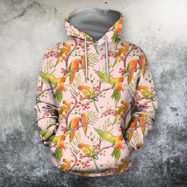 3D All Over Printing Sun Conure Parrot Shirt-Apparel-Phaethon-Hoodie-S-Vibe Cosy™