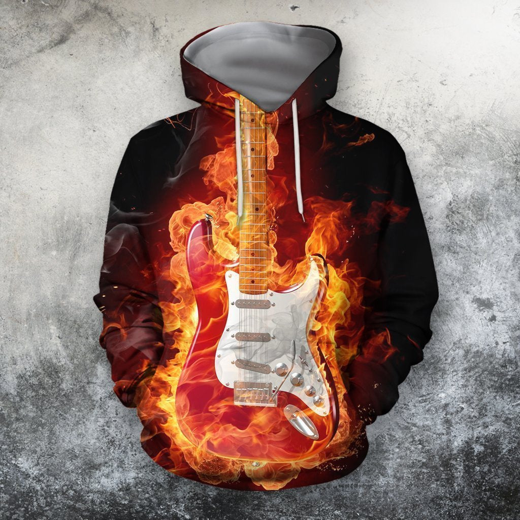 3D All Over Print Fire Guitar Shirts HG-Apparel-HG-Hoodie-S-Vibe Cosy™