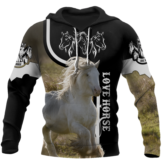 Love White Horse Shirt - Winter Set for Men and Women JJ091201-Apparel-NNK-Hoodie-S-Vibe Cosy™