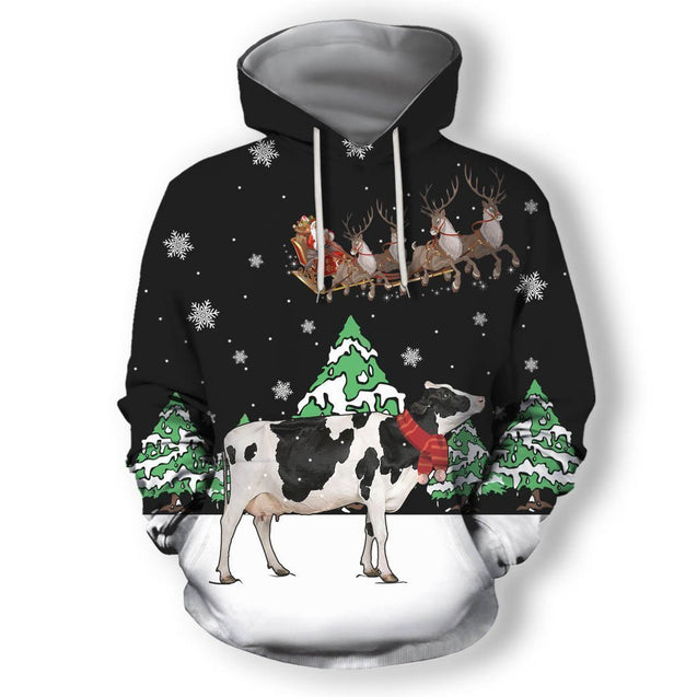 Dairy Cow For Christmas Clothes-Apparel-HD09-Hoodie-S-Vibe Cosy™