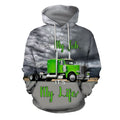 3D All Over Printed Green Truck Shirts and Shorts-Apparel-HP Arts-Hoodie-S-Vibe Cosy™