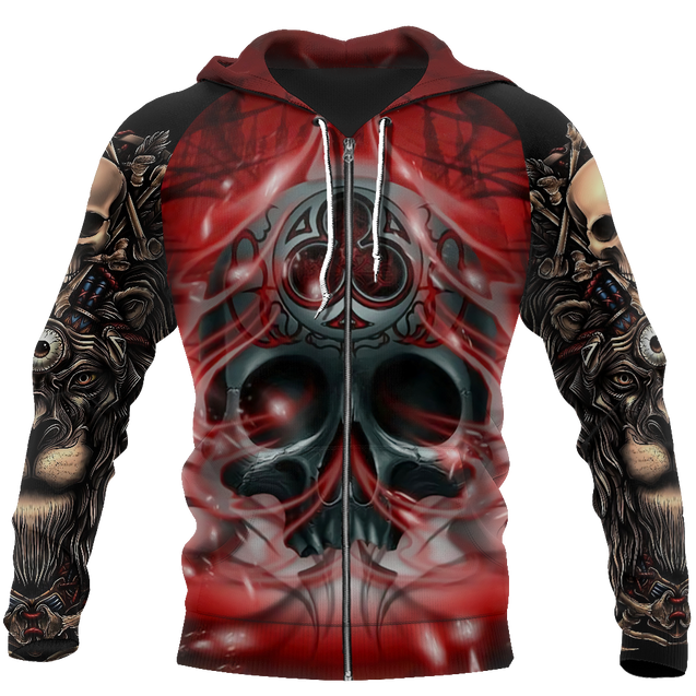 Love Skull PL267-Apparel-PL8386-Zipped Hoodie-S-Vibe Cosy™