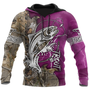 Trout Fishing purple Tattoo camo shirts for men and women TR2108203S