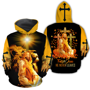 Fall For Jesus He Never Leaves 3D All Over Printed Shirts HVT29102003