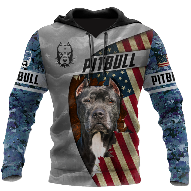 3D America Pit Bull Terrier Unisex Shirts