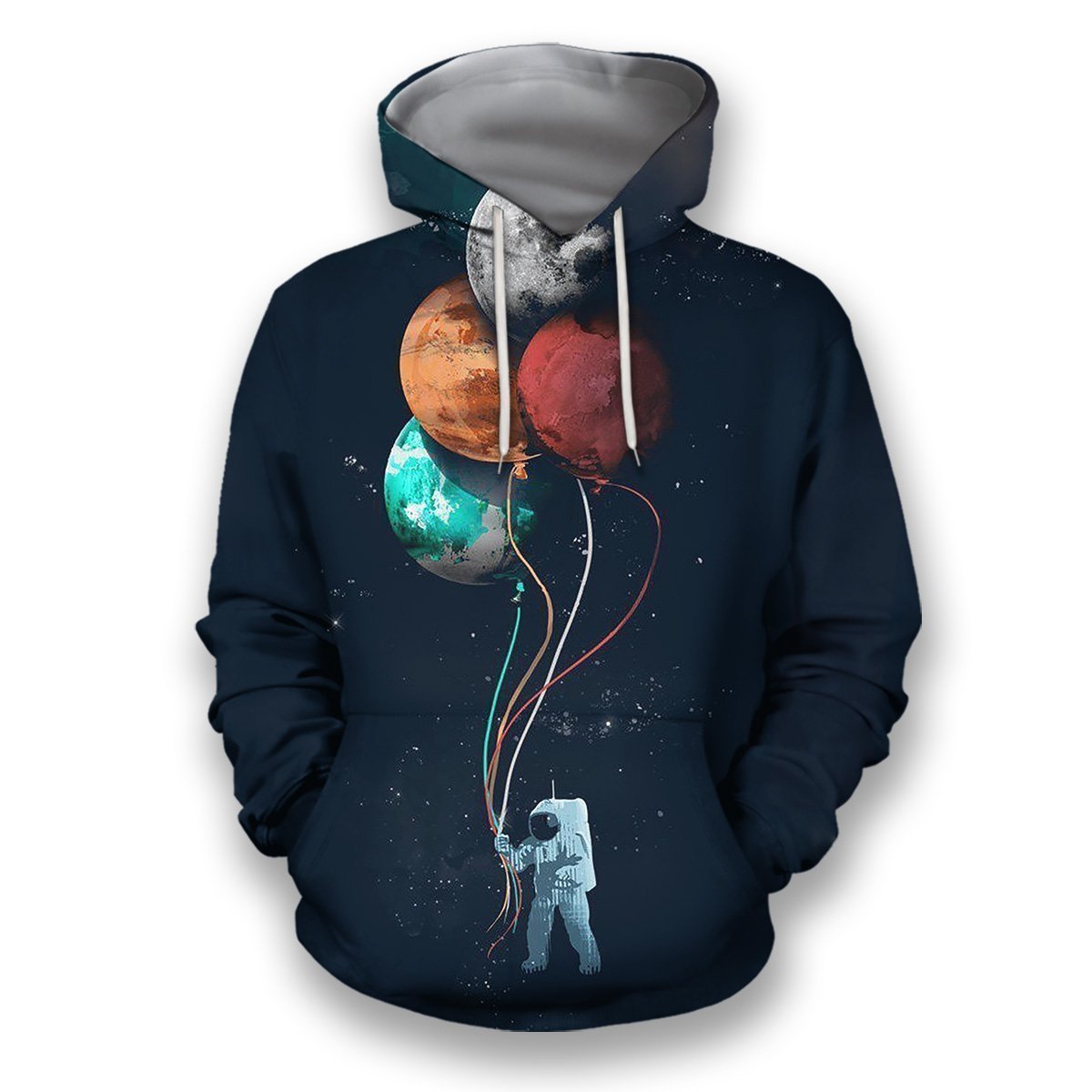 3D all over print astronaut with four planets-Apparel-HbArts-Hoodies-S-Vibe Cosy™