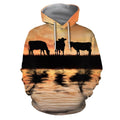 Sunset and Cow Hoodie-Apparel-HD09-Hoodie-S-Vibe Cosy™