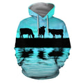 Sunset and Cow Blue Backgroud Hoodie-Apparel-HD09-Hoodie-S-Vibe Cosy™