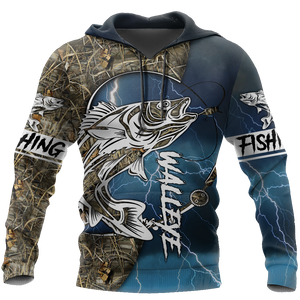 HC Walleye fishing gear shirt blue TR191102 - Amaze Style™-Apparel