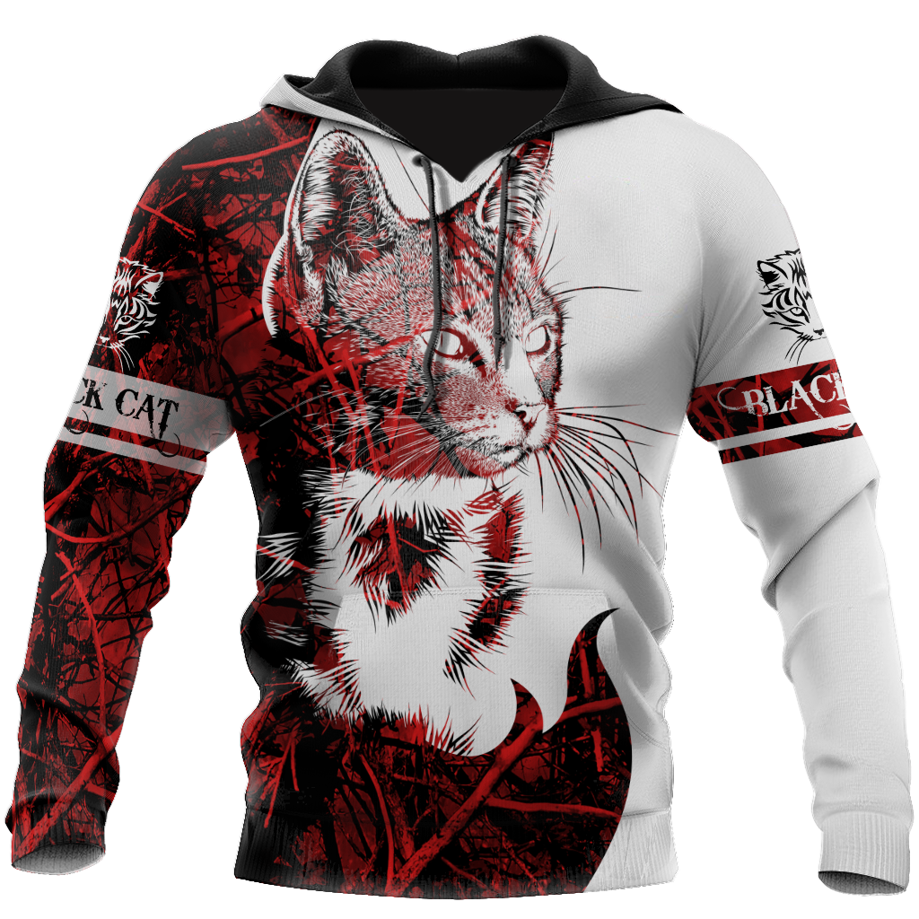 Love Black Cat Tattoo red 3D all over shirts for men and women