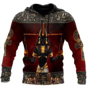 Anubis Ancient Egyptian 3D All Over Printed Shirts For Men And Women JJ26062004-Apparel-MP-Hoodie-S-Vibe Cosy™