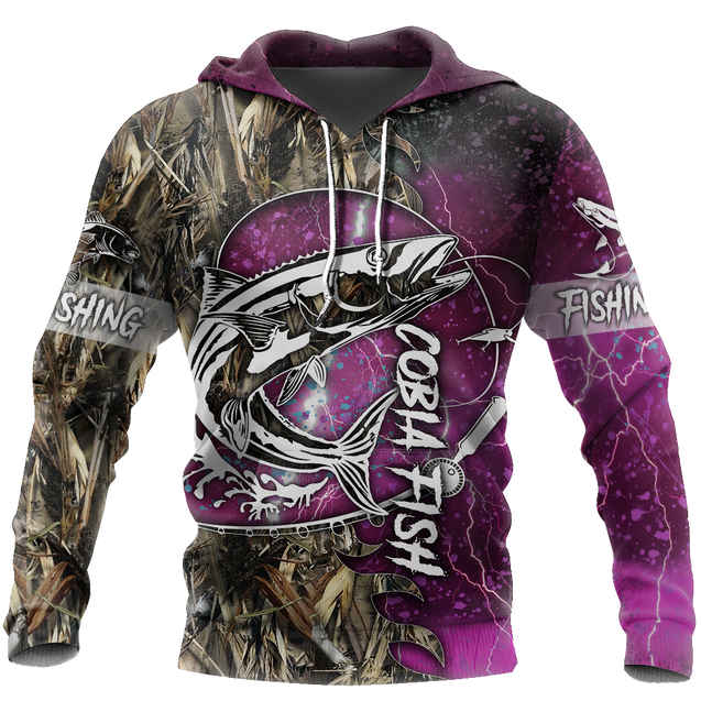 Cobia Fishing camo all over printed shirts for men and women purple color TR251202 - Amaze Style™-Apparel