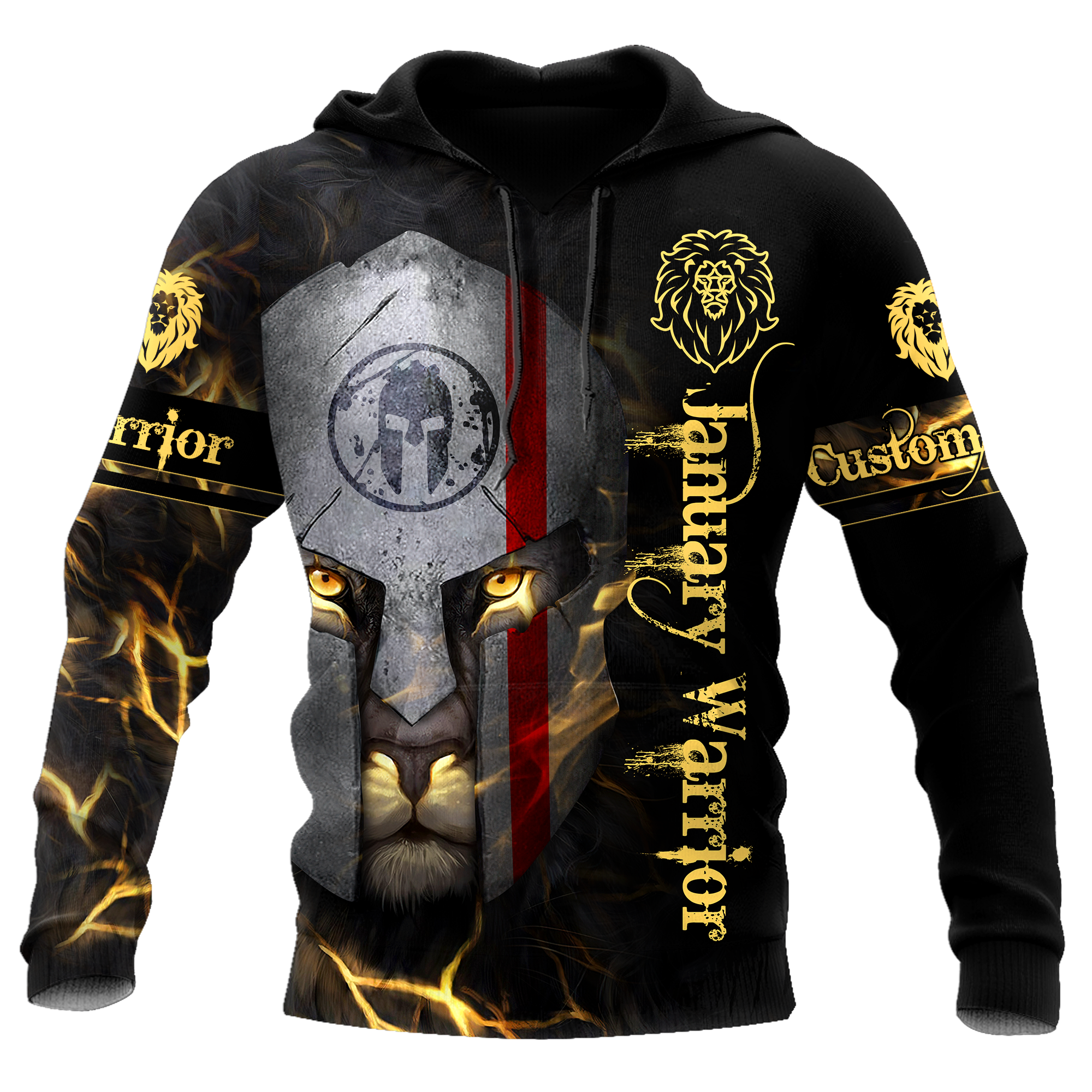 January Spartan Lion Warrior 3D All Over Printed Unisex Shirts