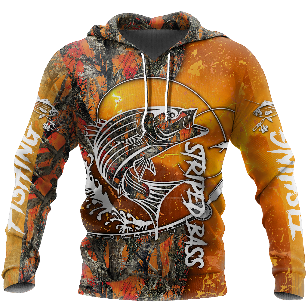 Striped Bass Fishing orange camo all over printed shirts for men and women TR271201 - Amaze Style™-Apparel