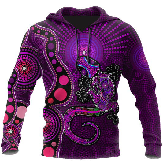 Aboriginal Australia Indigenous Purple The Lizard and The Sun shirts for men and women-Apparel-Huyencass-Hoodie-S-Vibe Cosy™