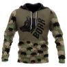 Boar Hunting Dark Green Camo 3D All Over Print  Hoodie